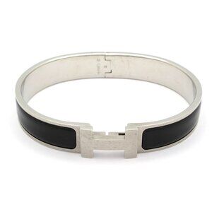 Hermès Clic HH Bangle Silver Black